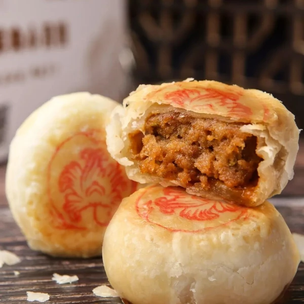 上海花园饭店代购中秋现烤鲜肉月饼层层酥脆海苔酥饼高档伴手礼盒