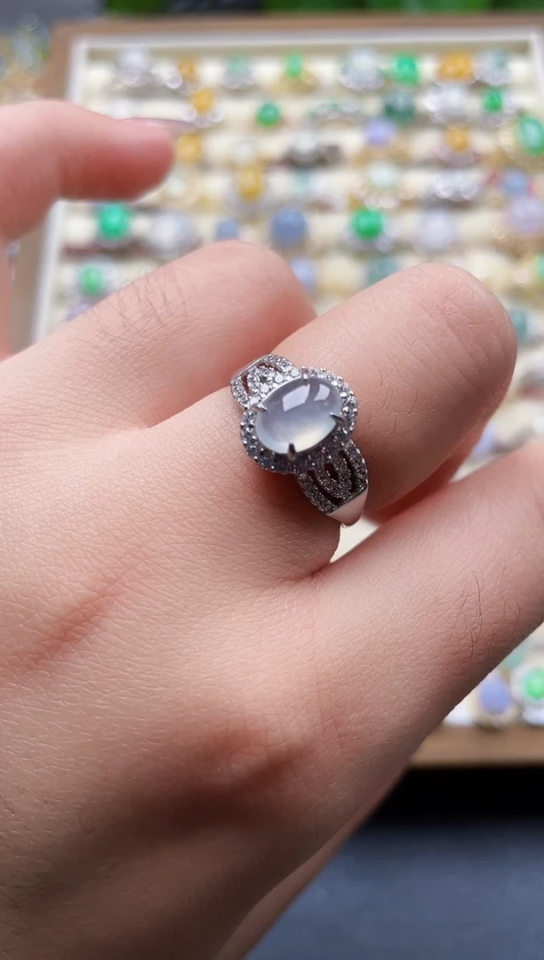 银S925镶嵌戒指翡翠87