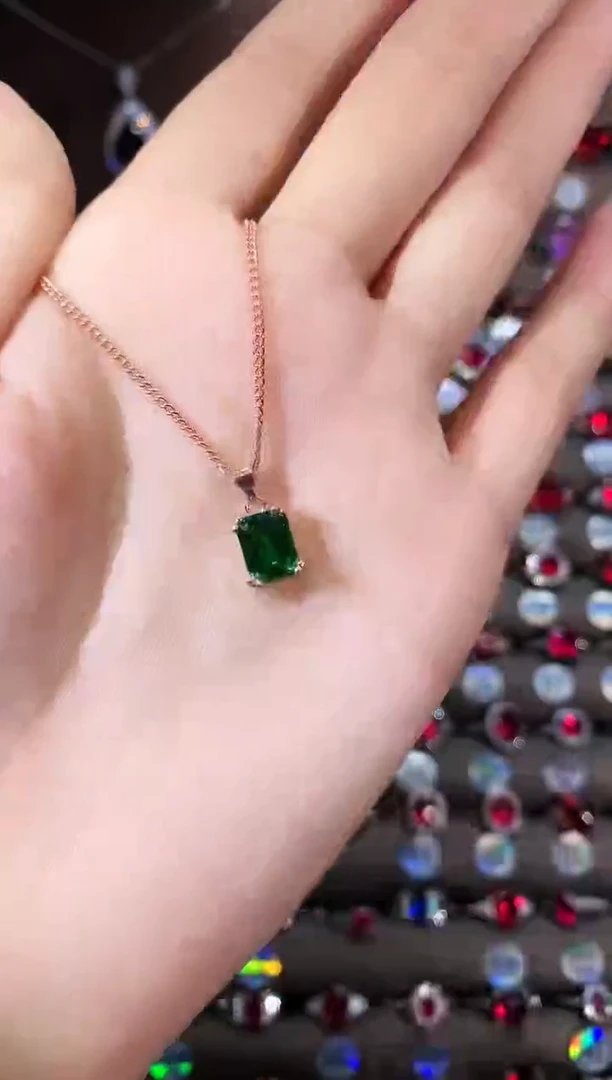 吊坠(赠链)银S925镶嵌碧玺68玫瑰金