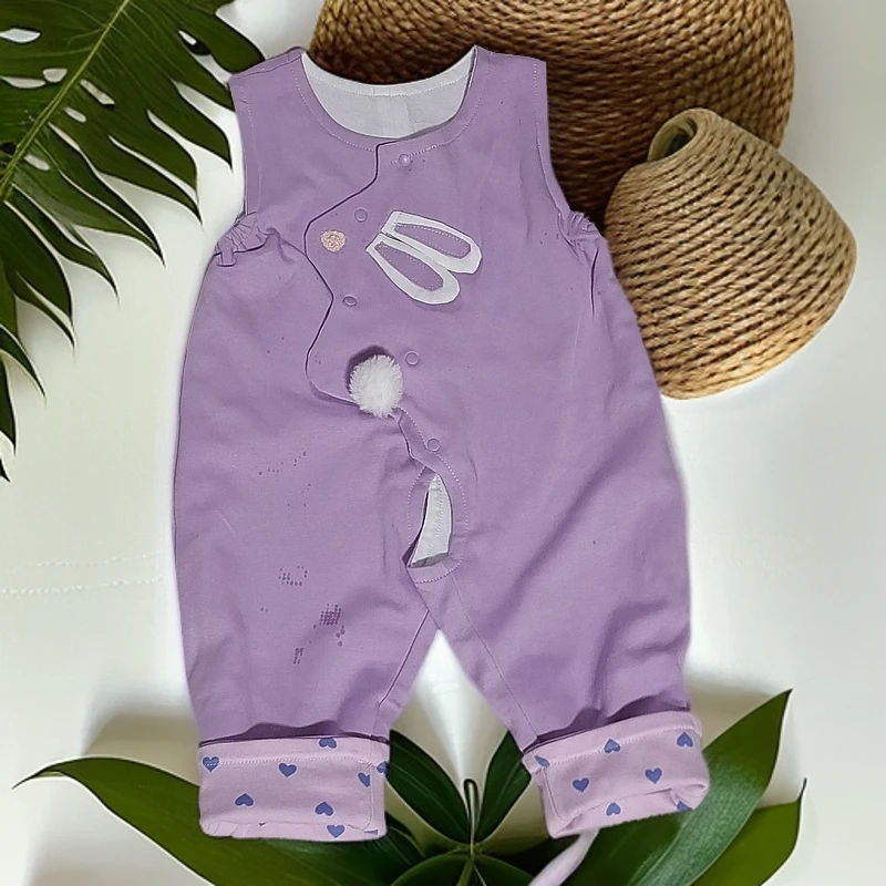 背带裤开裆波点女新生儿单排扣卡通春季夏季套装女宝婴儿常规