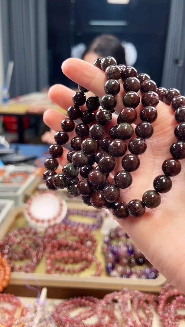 未镶嵌手串水晶正宫红幽灵单圈手串9mm【多样性发一】