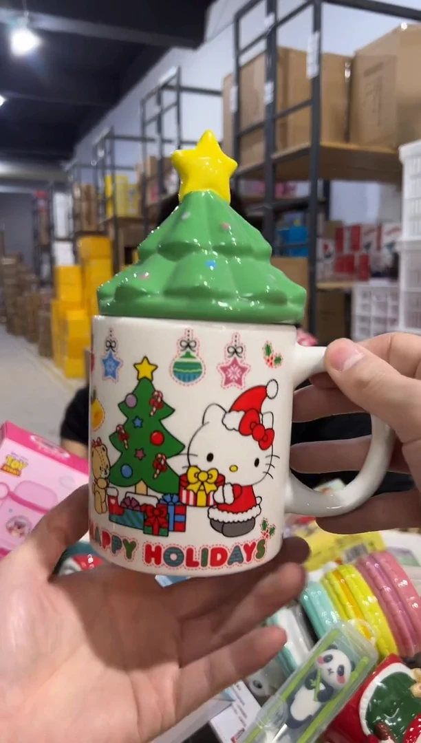 【闪购商品】杯圣诞树盖子kt水杯