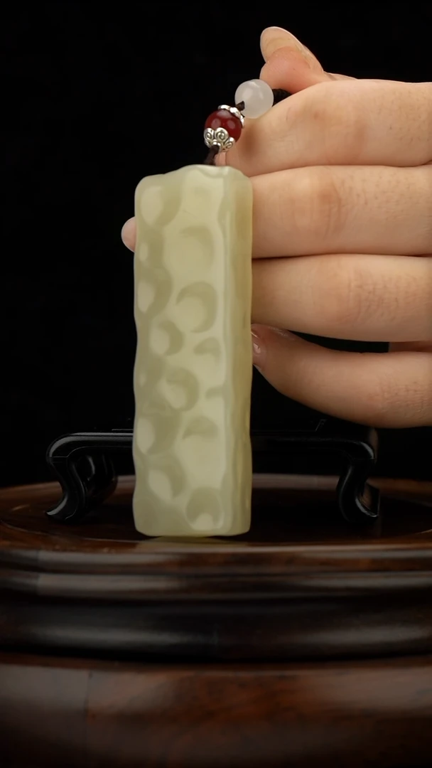 玉【奶酪】天然玉石锤纹说把剑