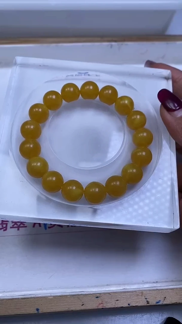 裸石蜜蜡未镶嵌M5鸡油黄蜜蜡12mm4个5.8元