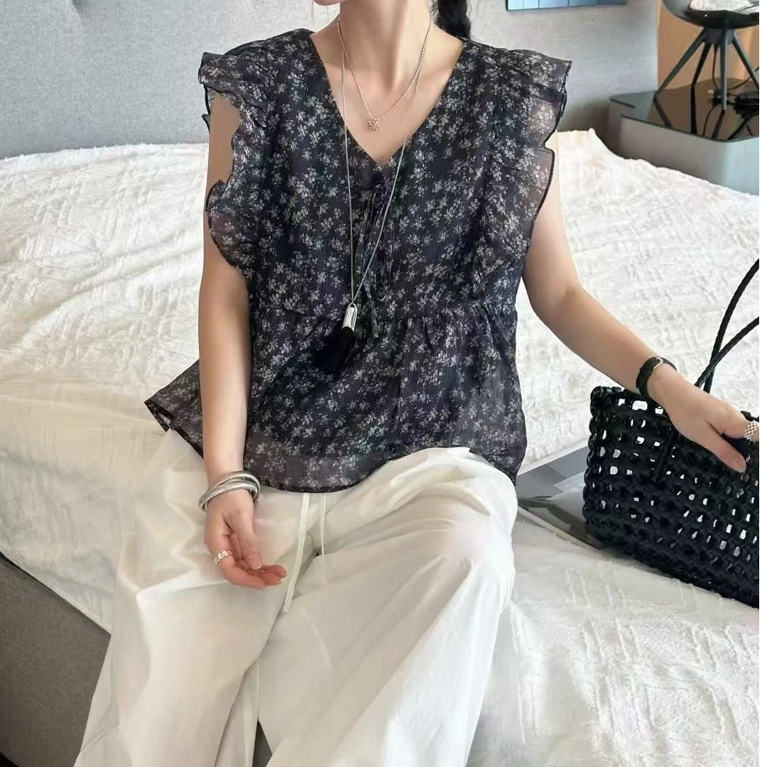 武汉蔓姐【碎花】夏季新款时尚韩系碎花小衫 衣长54公分左右 6223#