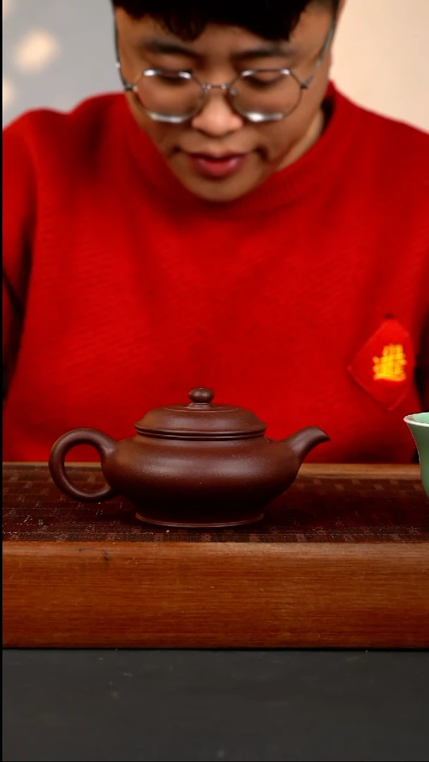 【闪购商品】紫砂茶壶lw  紫泥 虚扁