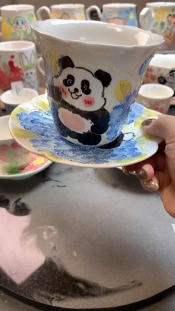 一味*手绘*芙圆玉润-咖啡杯