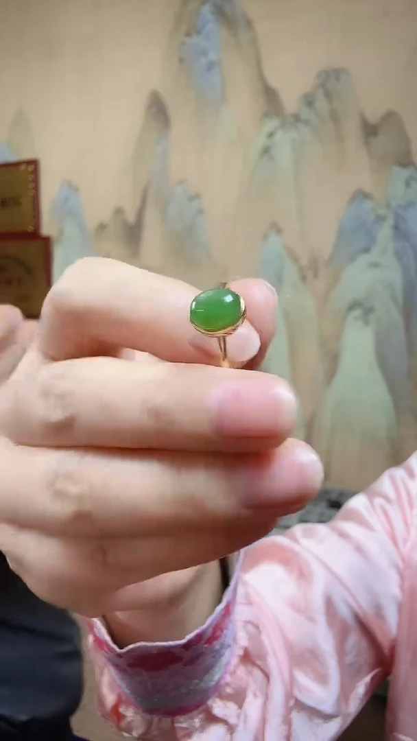 和田玉戒指银S925镶嵌.