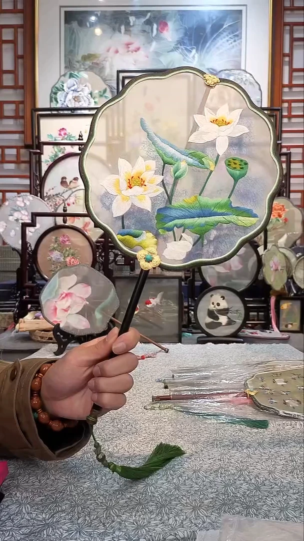 扇子纯手工苏绣团扇