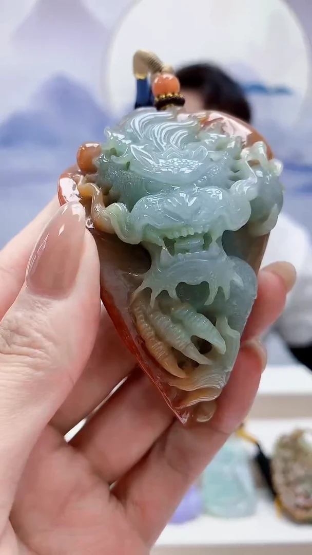 未镶嵌定制翡翠5060MM-毛货挂件93