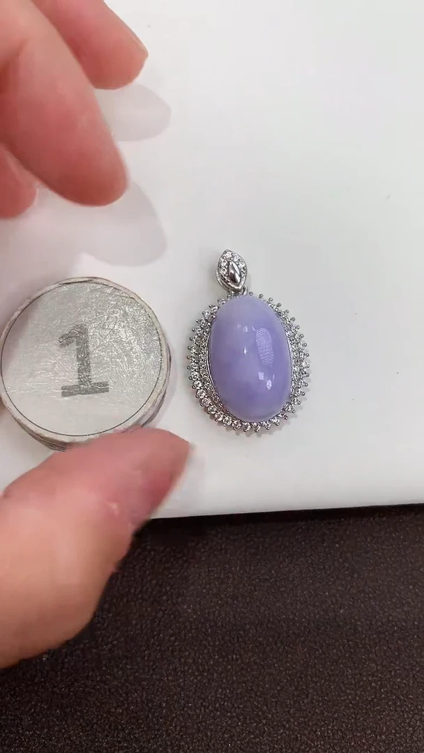 颈饰银S925镶嵌翡翠天然缅甸a货翡翠(多样性发其一)