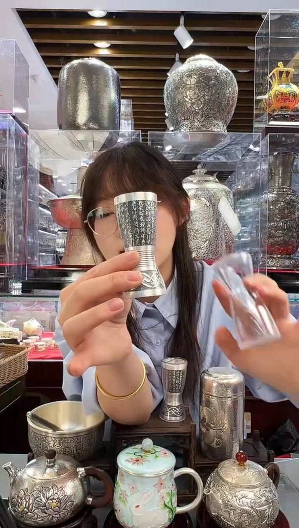 999 手工双头酒杯 约67克 含证书