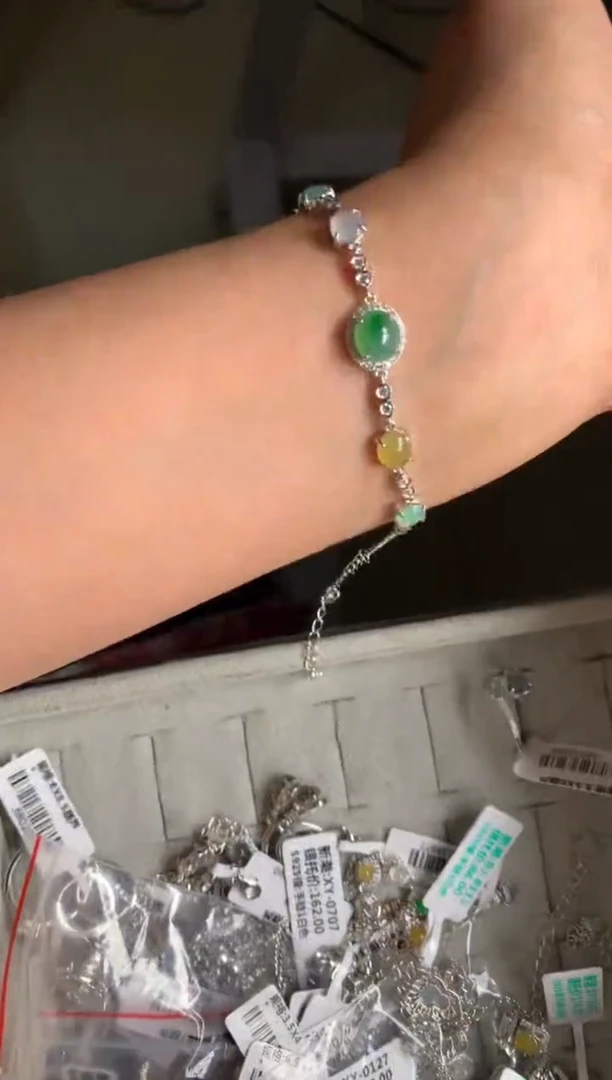 银S925镶嵌戒指翡翠手链12