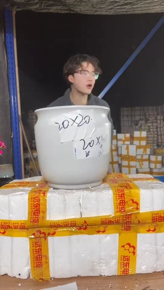 紫砂花盆宜兴紫砂粗陶花盆20*20