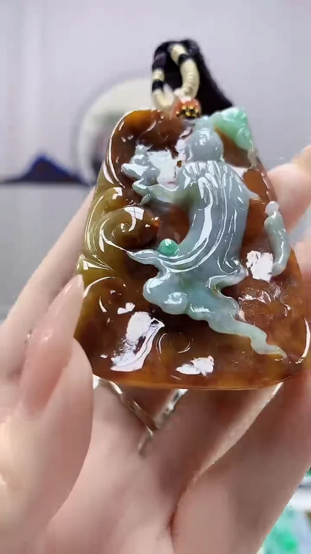 未镶嵌定制翡翠4898DD-毛货挂件136