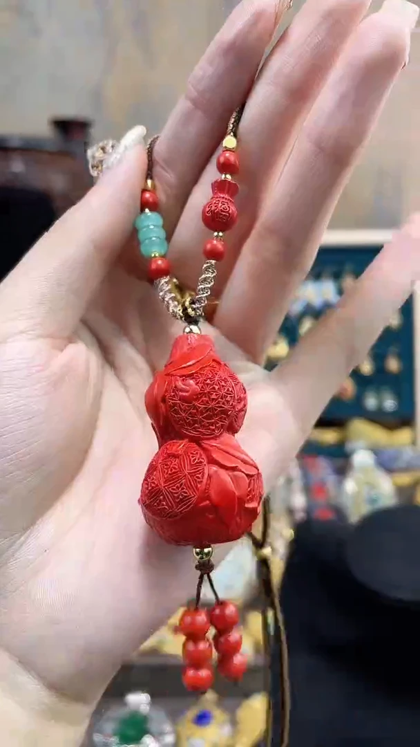 非遗手工雕漆精品吊坠葫芦