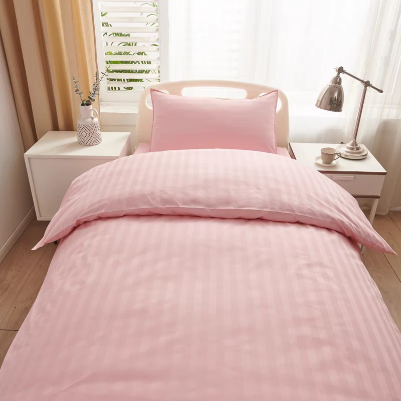 夏季床单床品套件被套枕头套春季套枕简约纯色加厚学生冬季酒店