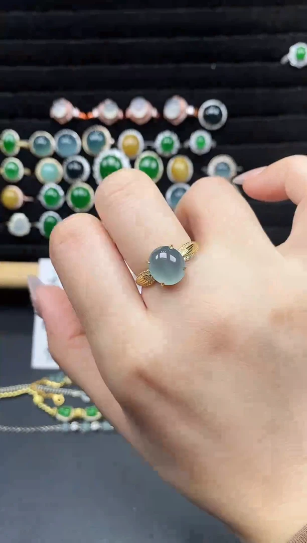 银S925镶嵌戒指翡翠111