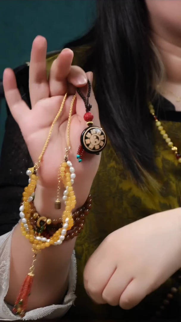 合金颈饰玛瑙/玉髓2件套