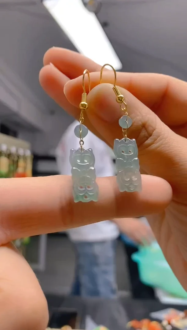 【闪购商品】翡翠耳饰合金121翡翠耳钩