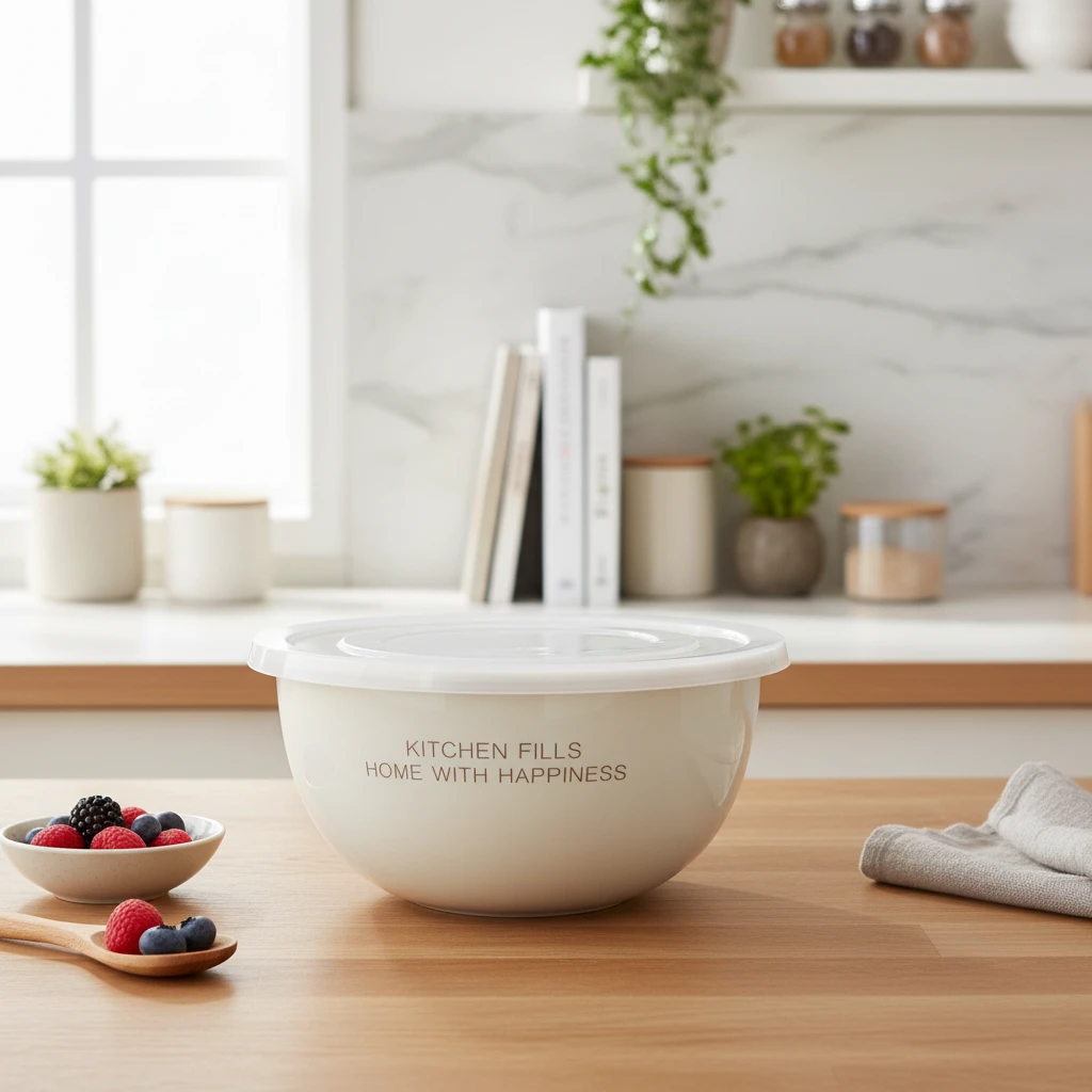 出小韩  少量库存！22cm 珐琅搪瓷字母沙拉碗 保鲜碗带盖子