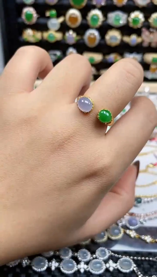 银S925镶嵌戒指翡翠5980