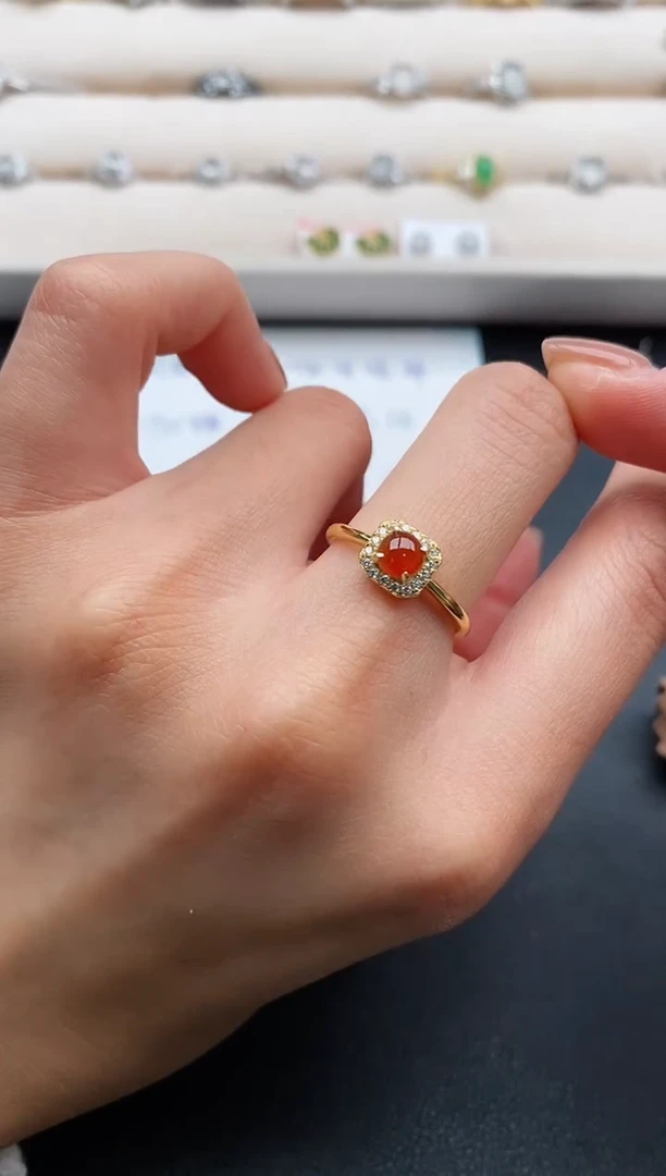 银S925镶嵌戒指翡翠3333333+3