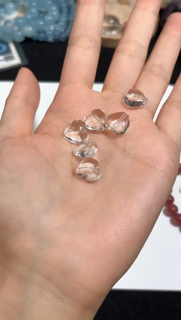 未镶嵌手链水晶28号白水晶爱心单颗配件