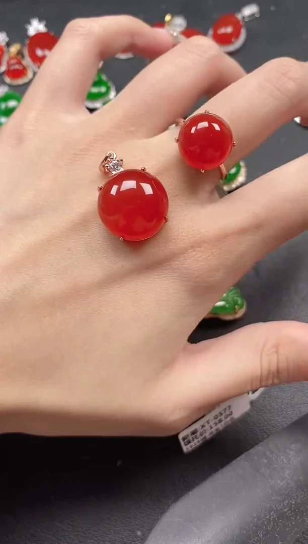 银S925镶嵌戒指玛瑙/玉髓5151-