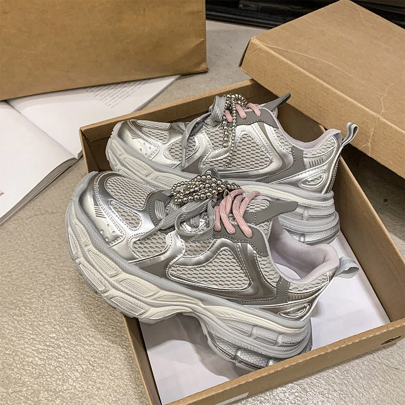 春夏新品！透气网面5cm巨轻踩屎感老爹鞋T363