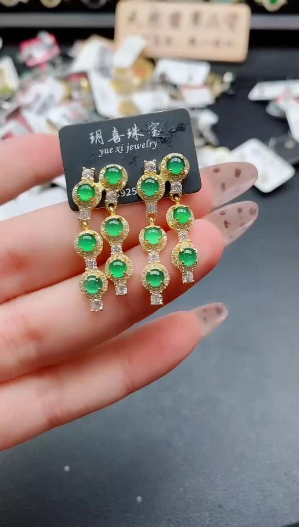 银S925镶嵌戒指翡翠1