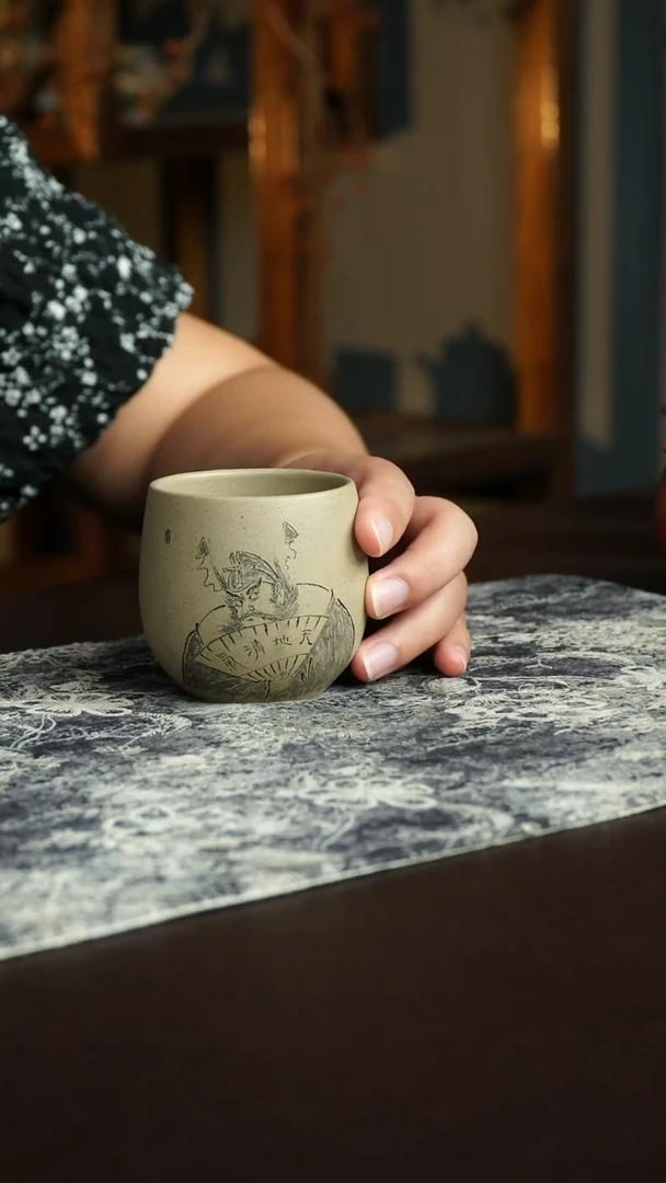 茶杯紫砂88号宜兴紫砂原矿作品200毫升