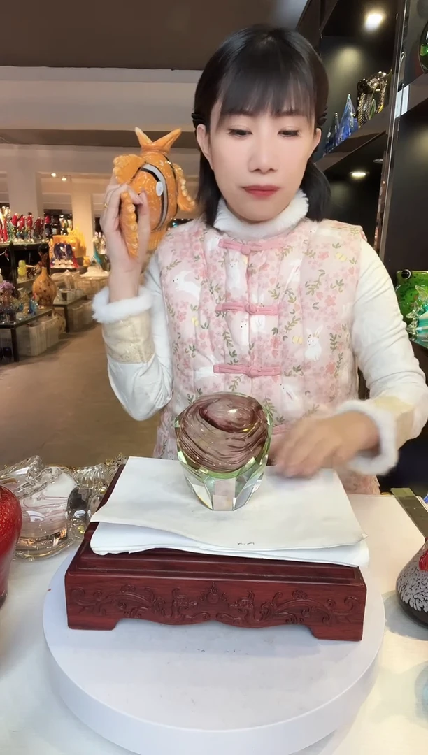 【闪购商品】茶盏琉璃摆件家居摆件 颜色随机