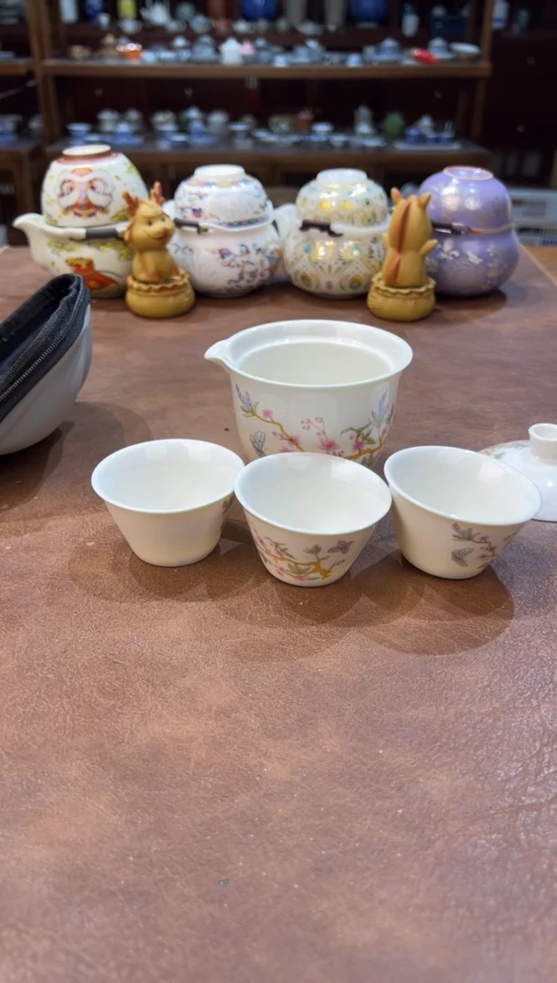 真的很便宜超好看会开片的旅行茶具