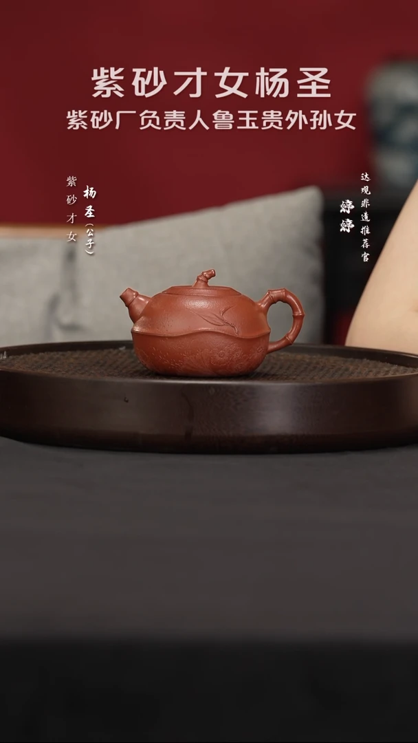 茶壶紫砂YSS36杨圣似锦红泥220cc