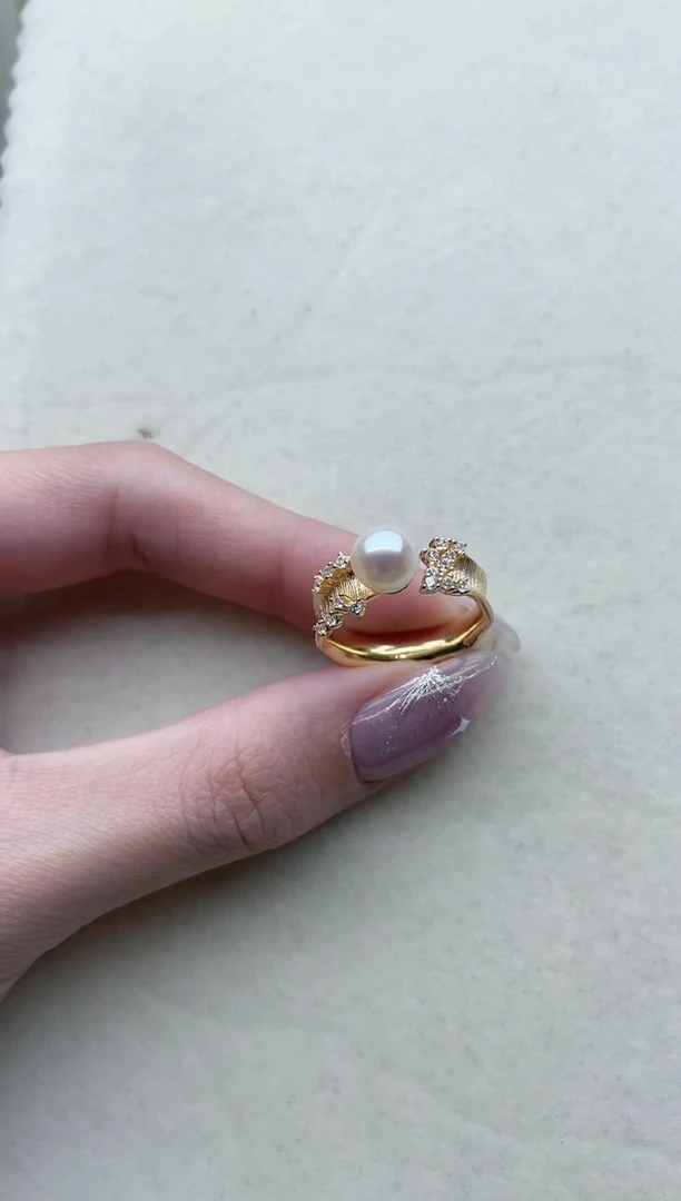 【闪购商品】淡水珍珠戒指银S925镶嵌Y115