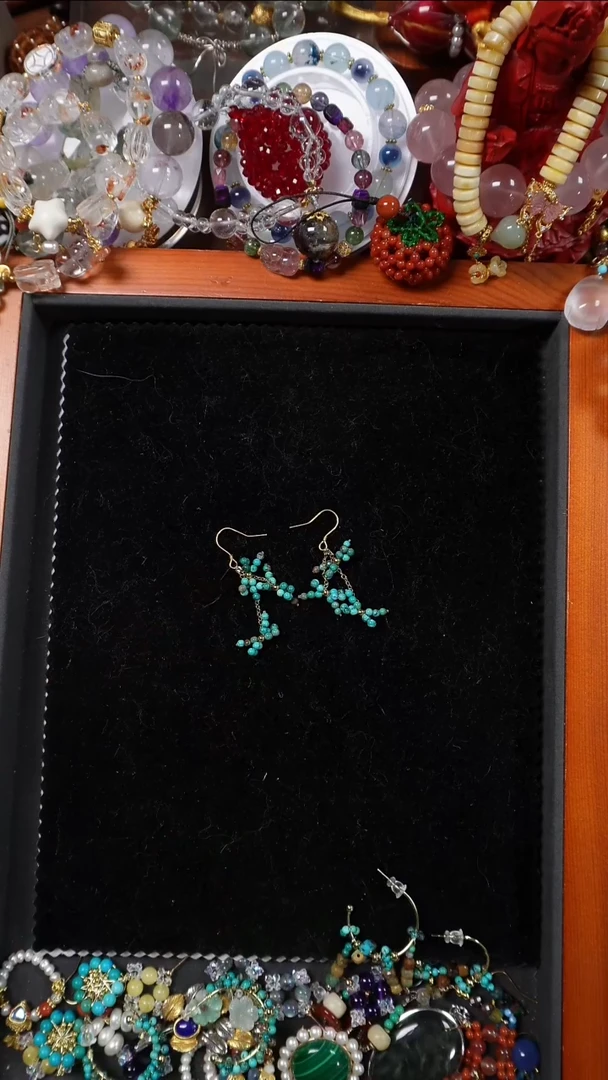 铜合金石英石925银耳环