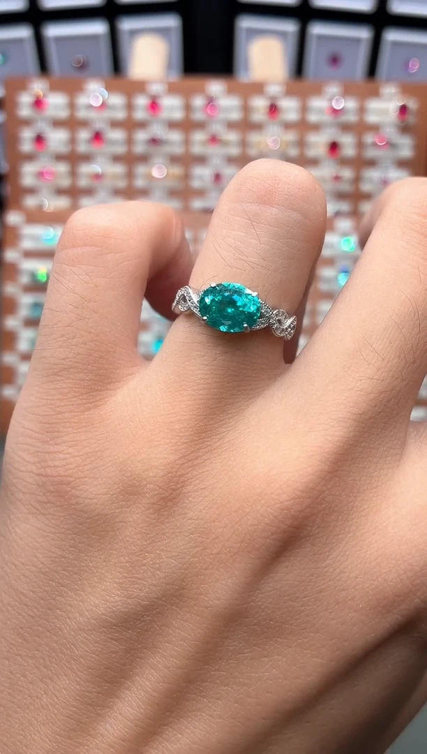 银S925镶嵌戒指碧玺1111