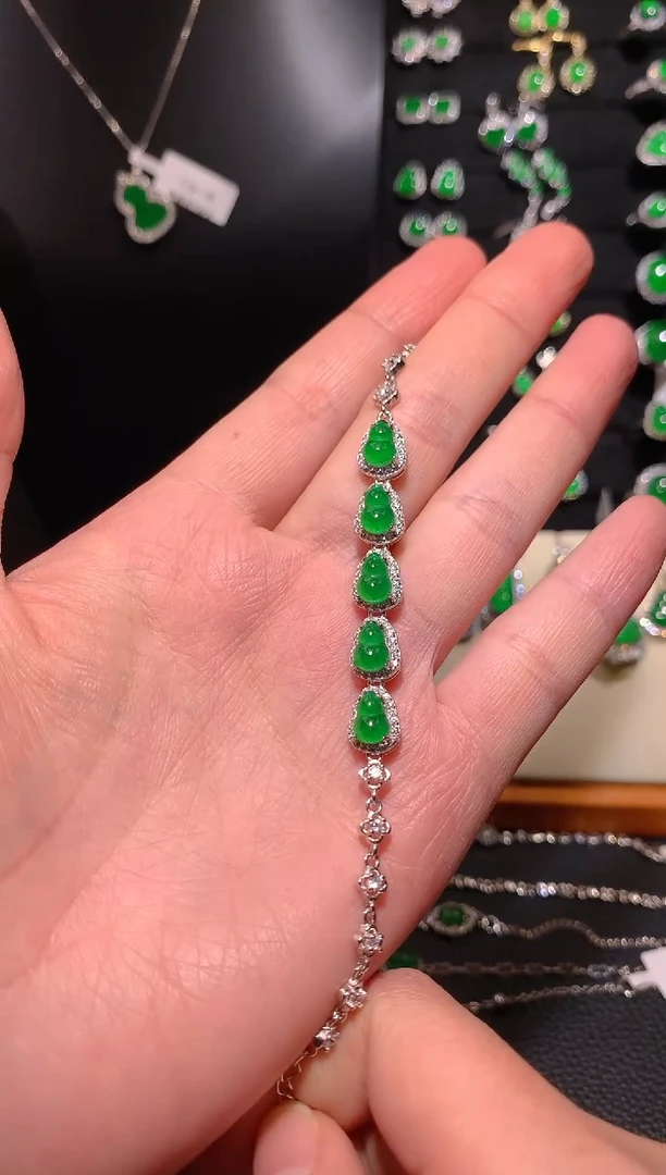 【闪购商品】翡翠手链银S925镶嵌手链