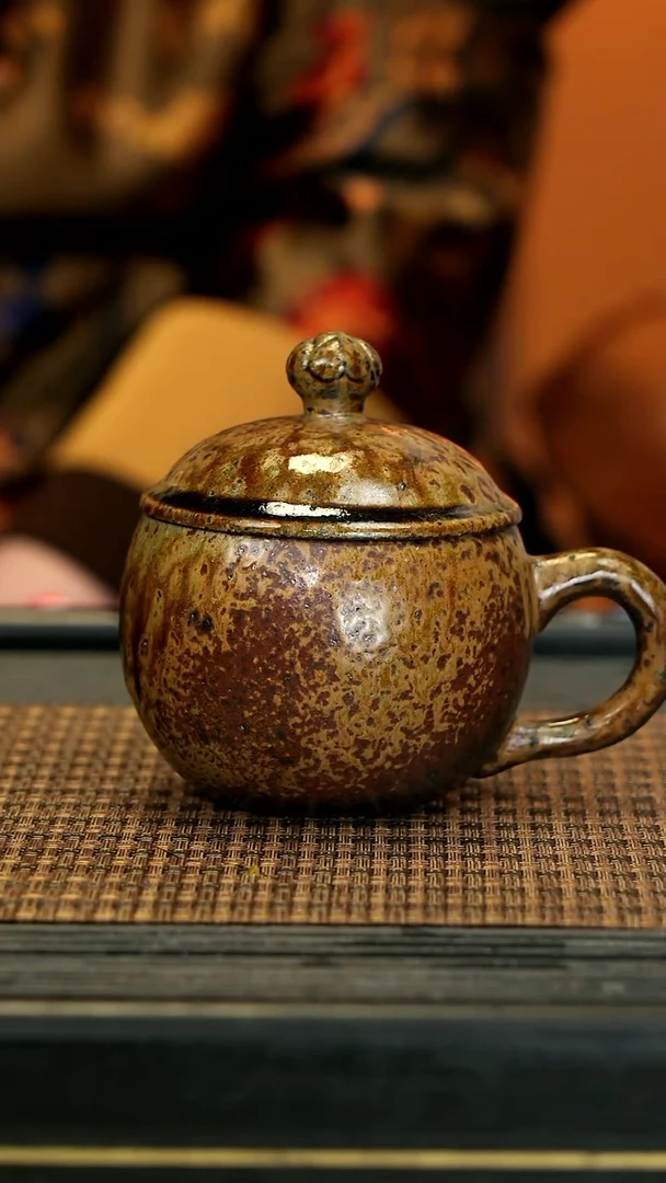 【闪购商品】紫砂茶壶GFY28崖沉木柴烧 圆盖杯