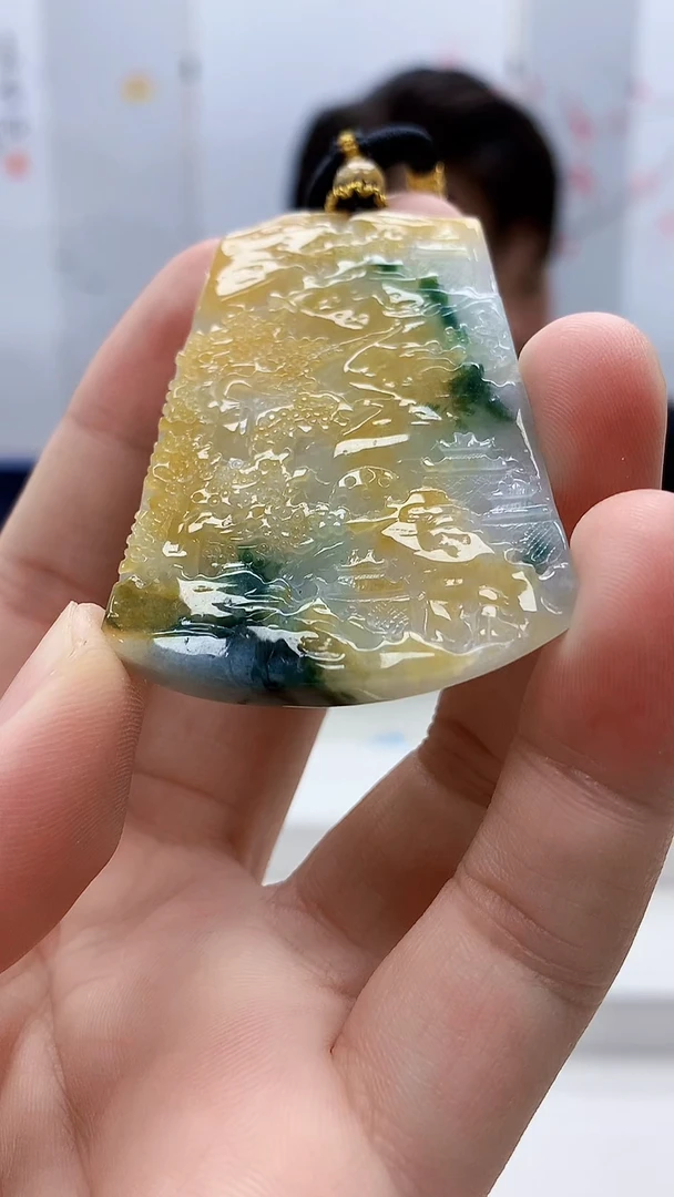 定制翡翠未镶嵌5060bb-毛货挂件37