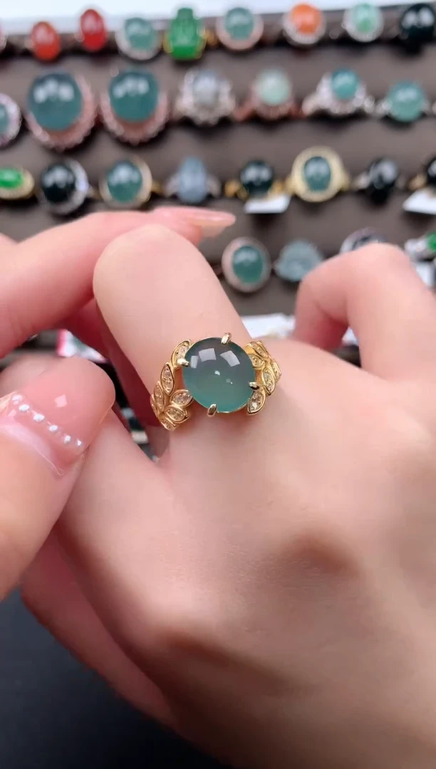 【闪购商品】翡翠戒指银S925镶嵌52141