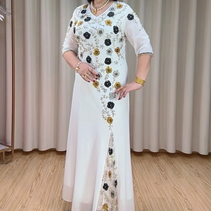 新款时尚晚礼服显瘦气质民族风高贵修身长款晚礼服