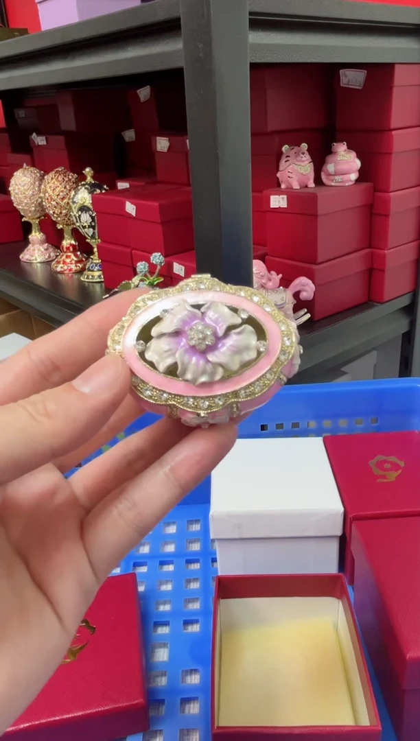 【闪购商品】瓷片年货节福福价格高质珐琅彩合金摆件首饰盒