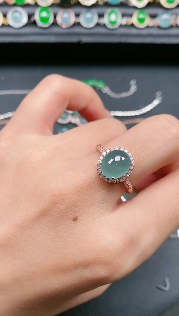 翡翠戒指银S925镶嵌111111111