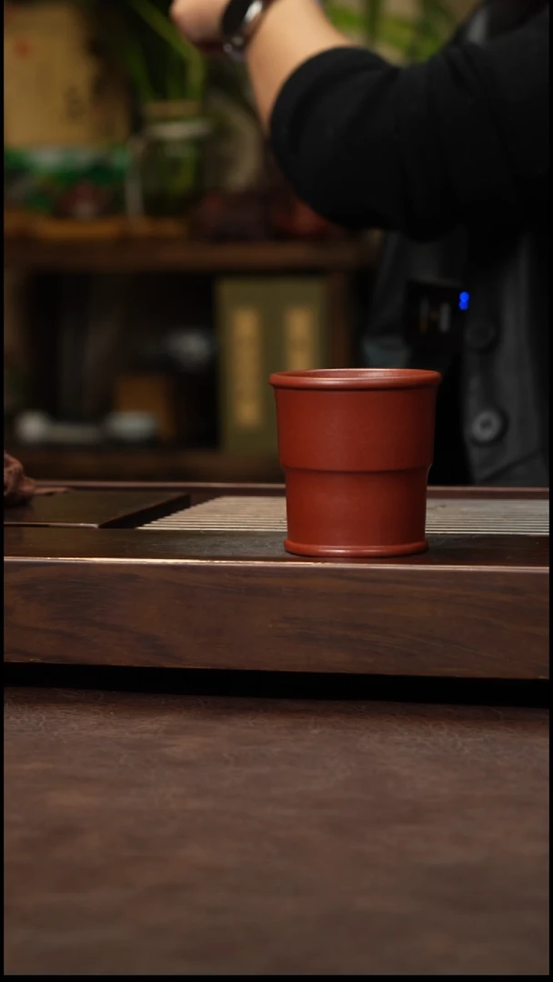 茶壶紫砂朱泥竹节杯