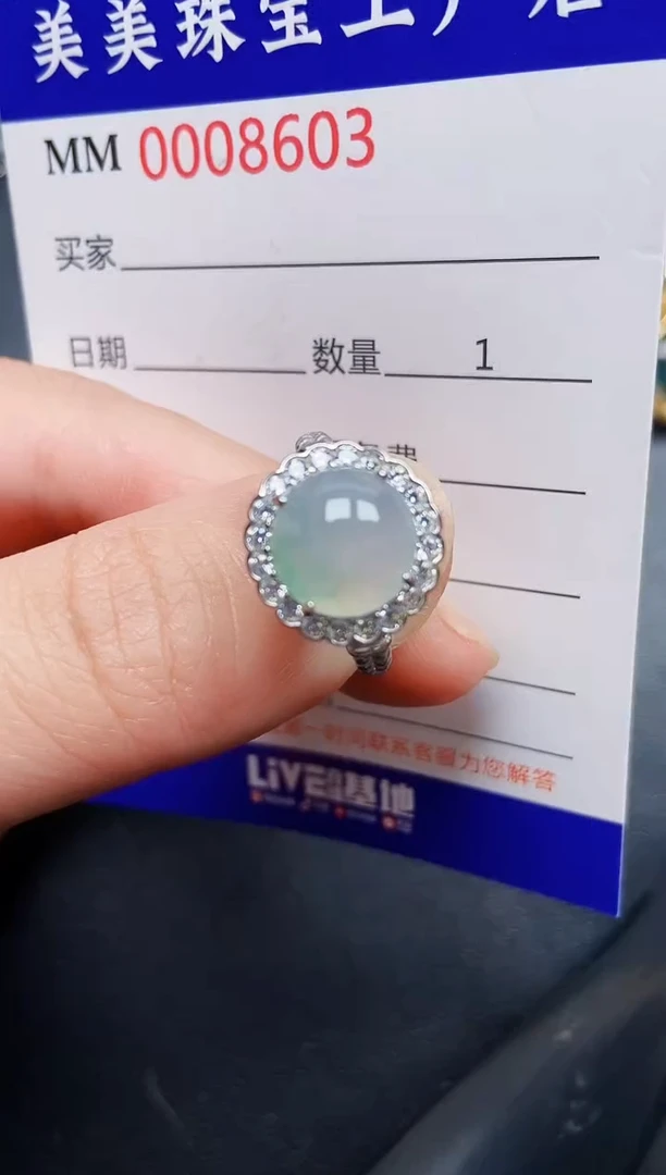翡翠银S925镶嵌颈饰8603