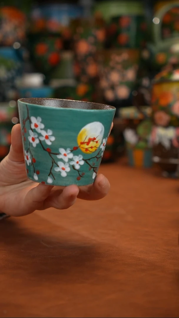紫砂油画   釉下彩   杯子