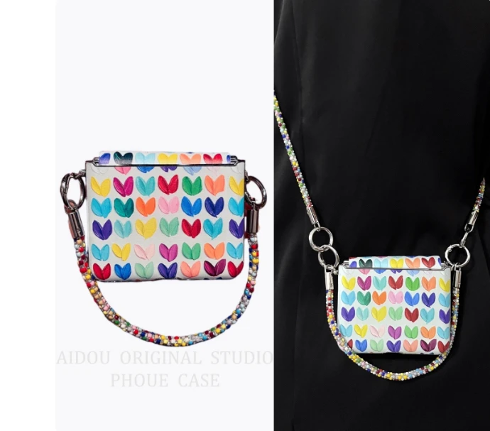 适用华为PuraX典藏版手机壳折叠屏彩色爱心pocket2小米2代荣耀