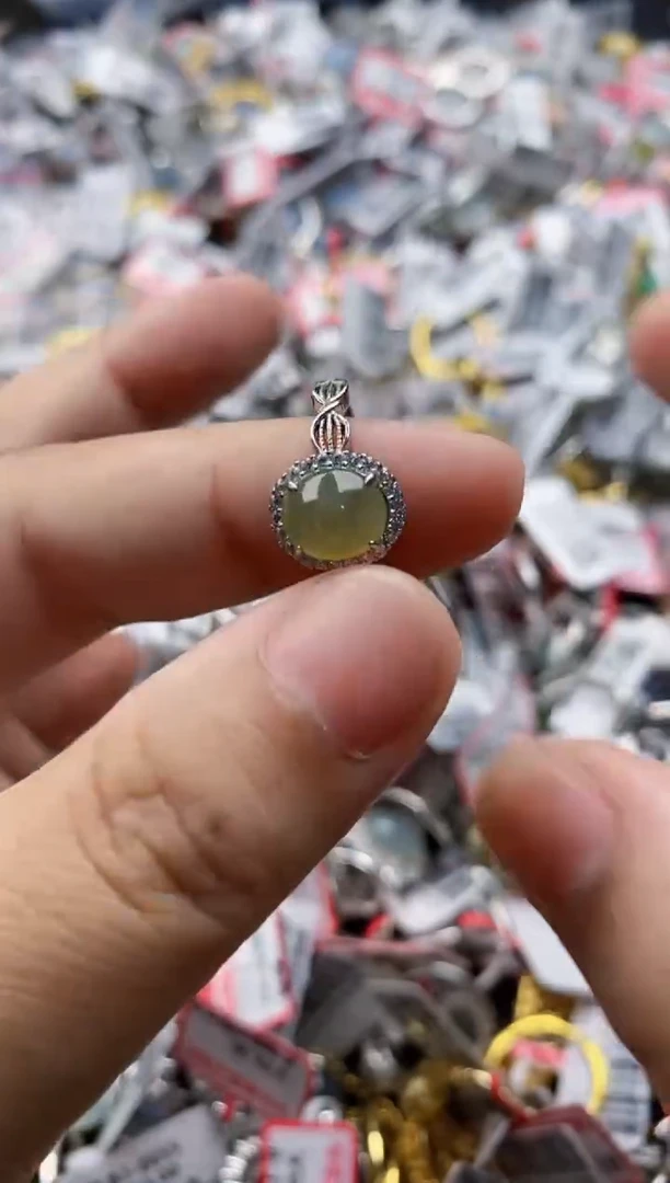 翡翠戒指银S925镶嵌44444   7